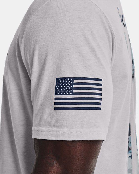 Men's UA Freedom Flag Camo T-Shirt, Gray, pdpMainDesktop image number 3